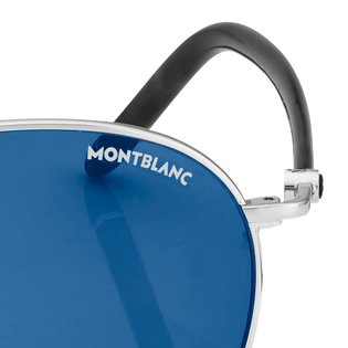 Round Sunglasses with Ruthenium-Colored Metal Frame