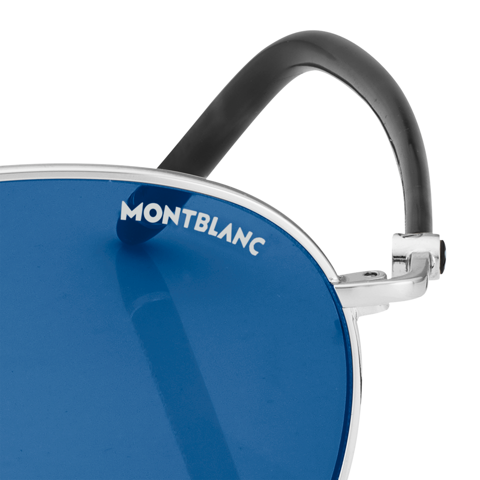 Round Sunglasses with Ruthenium-Colored Metal Frame - 3