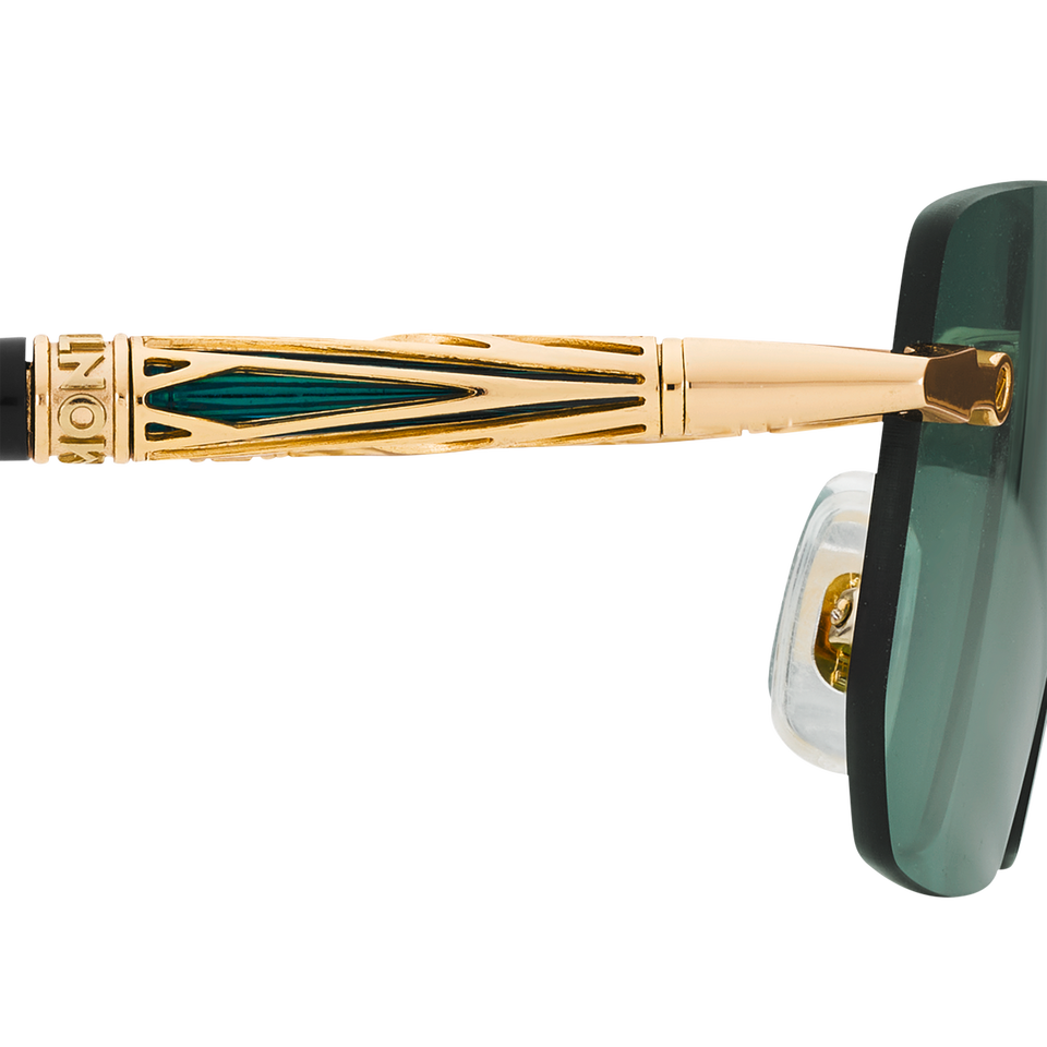 Rectangular Sunglasses with Gold Coloured Metal Frame - 4