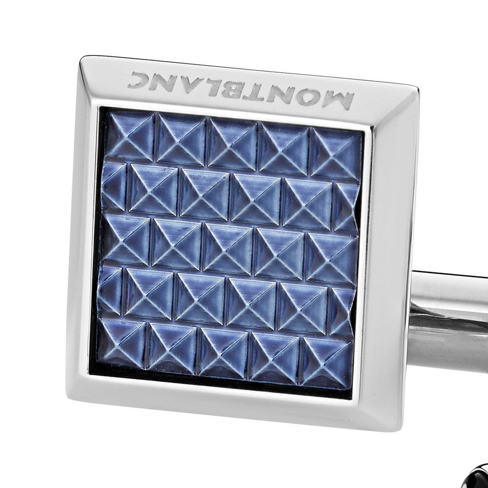 Meisterst&uuml;ck Rectangular Cufflinks with Geometric Lacquer Inlay - 2
