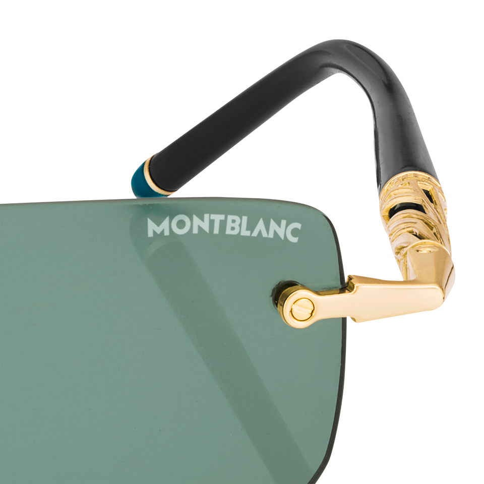 Rectangular Sunglasses with Gold Coloured Metal Frame - 3