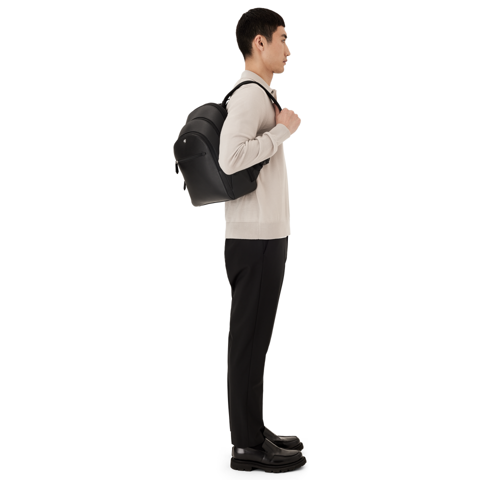 Medium Backpack with 3 Compartments in Sartorial Leather - 2